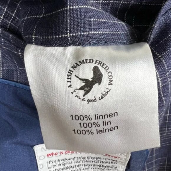 A Fish Named Fred Linen Blazer Jacket Size 40 - Picture 9 of 9